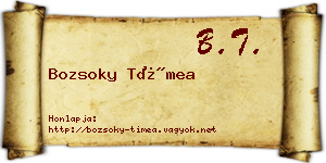 Bozsoky Tímea névjegykártya
