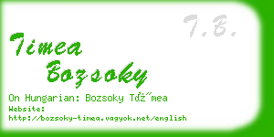 timea bozsoky business card